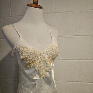 Deadstock Bridal Mobwife Coastal Western Girly Coquette Fairy White Slip Dress